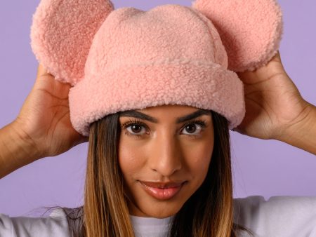 Pink Minnie Mouse Sherpa Beanie Online