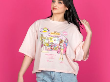 Barbie Surf Shop Drop Sleeve Crop Tee Online now