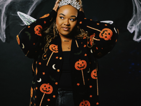 Scareworthy Pumpkin Lollipop Cardigan For Sale